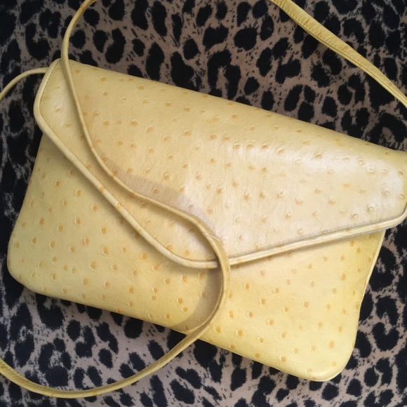 Frenchy of California Ostrich Skin Crossbody/Clutch - Picture 1 of 2